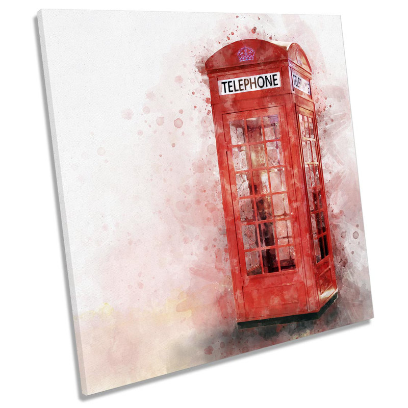 Z0076 Telephone Box Iconic London - Wrapped Canvas Print, 60cm H x 60cm W x 2cm D
