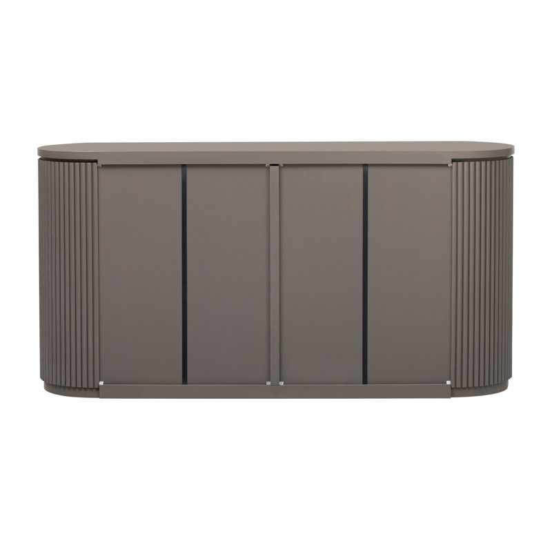 Armoire de rangement à portes verticales à rayures verticales avec poignées en métal, réglable