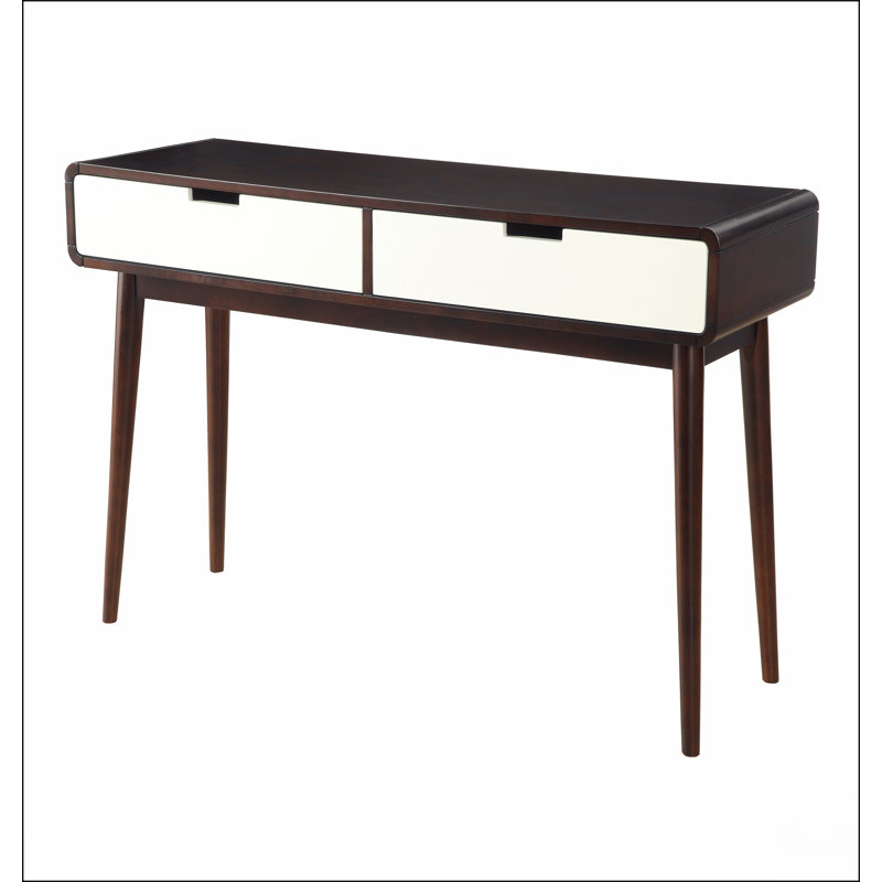 Espresso and White 2-drawer Sofa Table