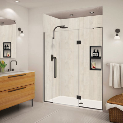 Transolid Elizabeth 65-in W x 76-in H Hinged Shower Door with Clear Glass