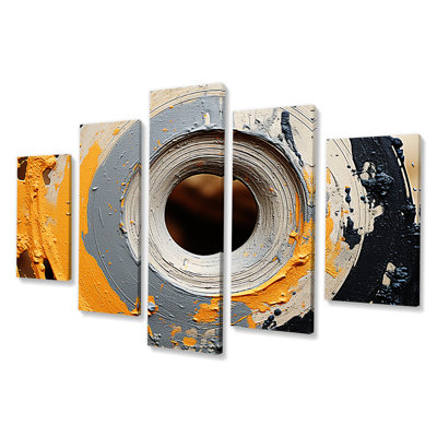 Modern Grey And Yellow Stone Spiral - Abstract Spirals Multipanel Wall Art -  Ivy Bronx, 4F1AA34614D2472DB0696E34C9206066