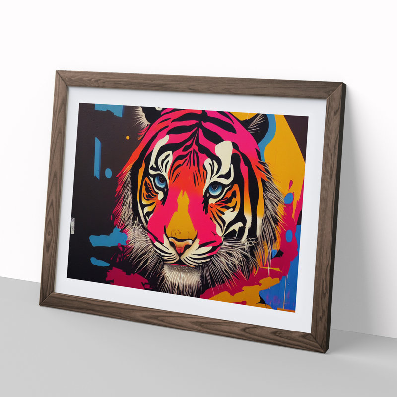 Colourful Tiger Vol.2 Abstract - Framed Print, 46cm H x 64cm W x 2cm D