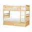 Lit superposé simple au-dessus de simple en bois massif pour chambre d'enfant, style transitionnel avec rangement et sécurité