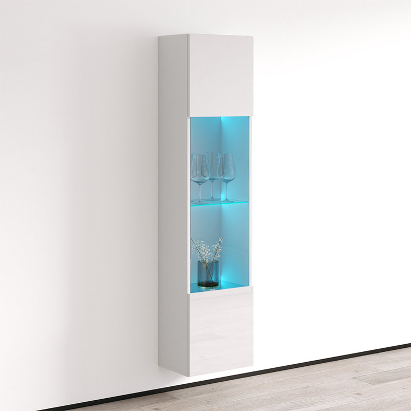 Crister Floating Storage Bookcase, White