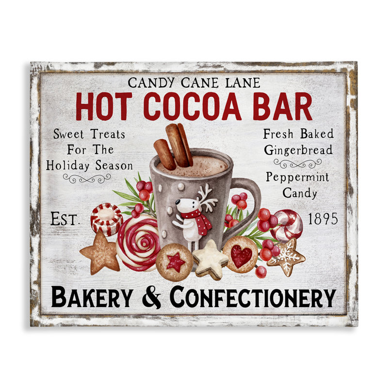 Art mural sur toile «Hot Cocoa Confectionery» par Creatif Belle, H 16 po x l 20 po