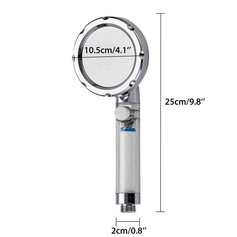 Pomme de douche à main avec filtration d’eau, Gris