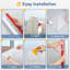 Film de fenêtre d'intimité givré 5 pièces, décorations adhésives statiques amovibles pour porte de fenêtre en verre, 17,7 po x 39,3 po