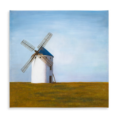 Big Windmill Blue Tablecloth | Indoor/Outdoor Living Room Decor