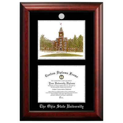 NCAA Kent State Golden Flashes Gold Embossed Diploma with Campus Images Lithograph Frame