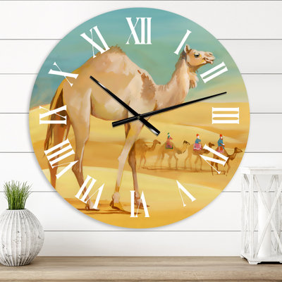 Camels In Desert - horloge murale maison de campagne