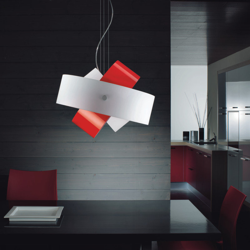 Tourbillon 1 - Light Single Geometric Pendant, White/Black, Small / 1 x 35W lamping