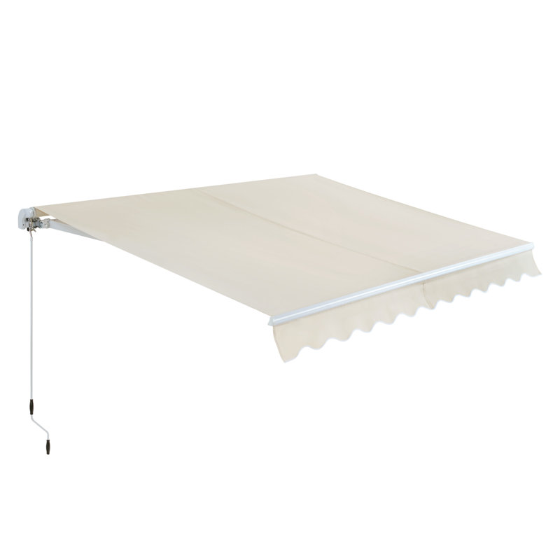 Auvent de terrasse rétractable Canopee avec poignée à manivelle manuelle 300g Polyes, Beige