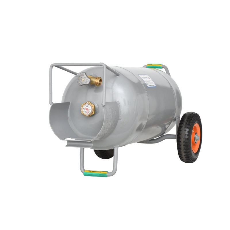 Flame King 40LB Empty Horizontal & Vertical Propane Tank LP Cylinder with Dolly Cart Wheels