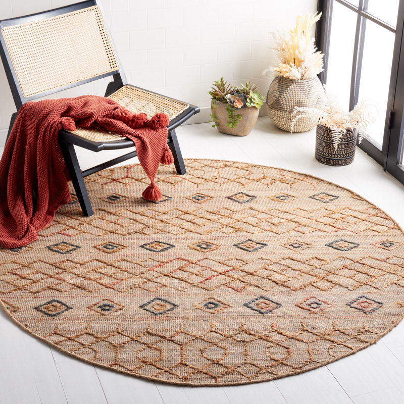 Tapis naturel / rouille Natural Fibre 402, Rond 6 pi