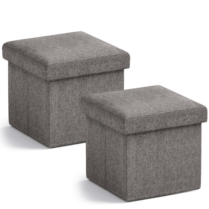 Laurea Upholstered Ottoman, Dark Gray