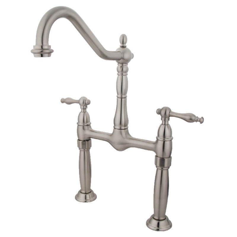 Victorian Vessel Sink Bathroom Faucet, Brushed Nickel