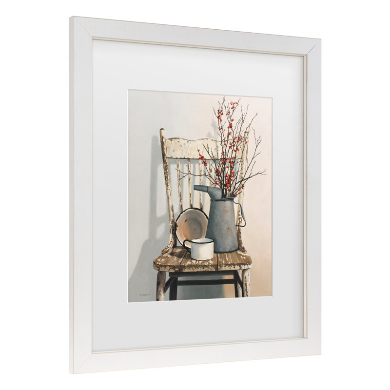 «Watering Can On Chair» par Cecile Baird, Blanc, H 16 po x l 13 po x P 0,75 po