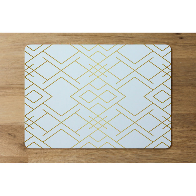 Sherree Polyester, Wood Geometric Rectangle Placemat