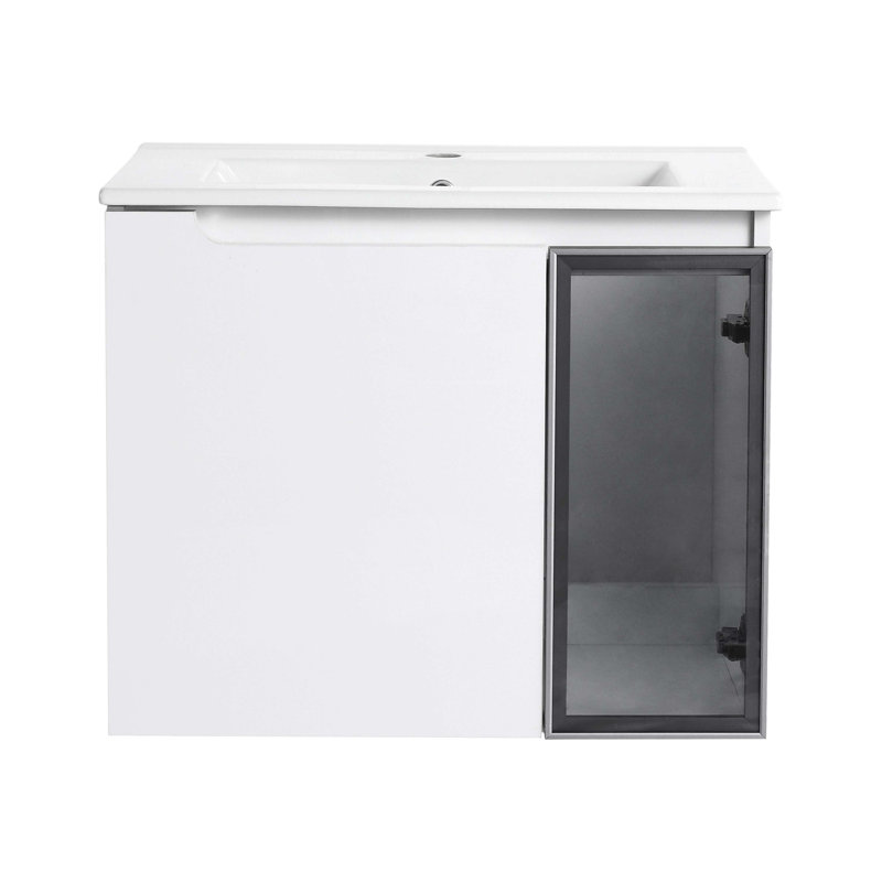 Meuble-lavabo mural en composite avec lavabo pratique en céramique, 24"