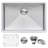 Ruvati Bar Prep Sink Narrow Trough Undermount 16 Gauge Stainless Steel Single Bowl-101377103