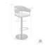 Tabouret de bar ou de bar pivotant réglable Blaise en métal noir avec tissu gris et similicuir