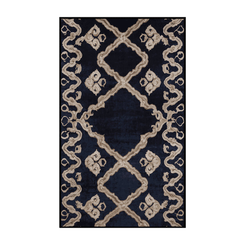 Machine Washable Gray Area Rug, Rectangle 6' x 9'