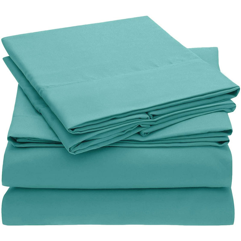 Microfiber Sheet Set, Queen Sheet Set with 2 Pillowcases, Blue