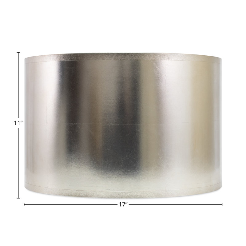 Abat-jour tambour en papier Braleigh (araignée) en argent, H 11 po x l 17 po x P 17 po