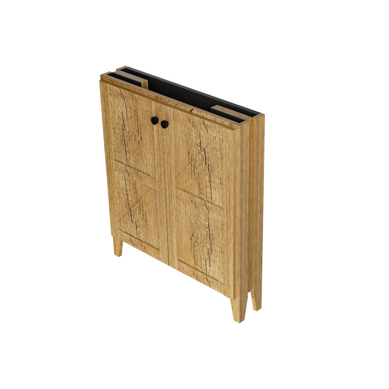 Armoire de salle de bain pliable sur pied sans lavabo, Jaune foncé