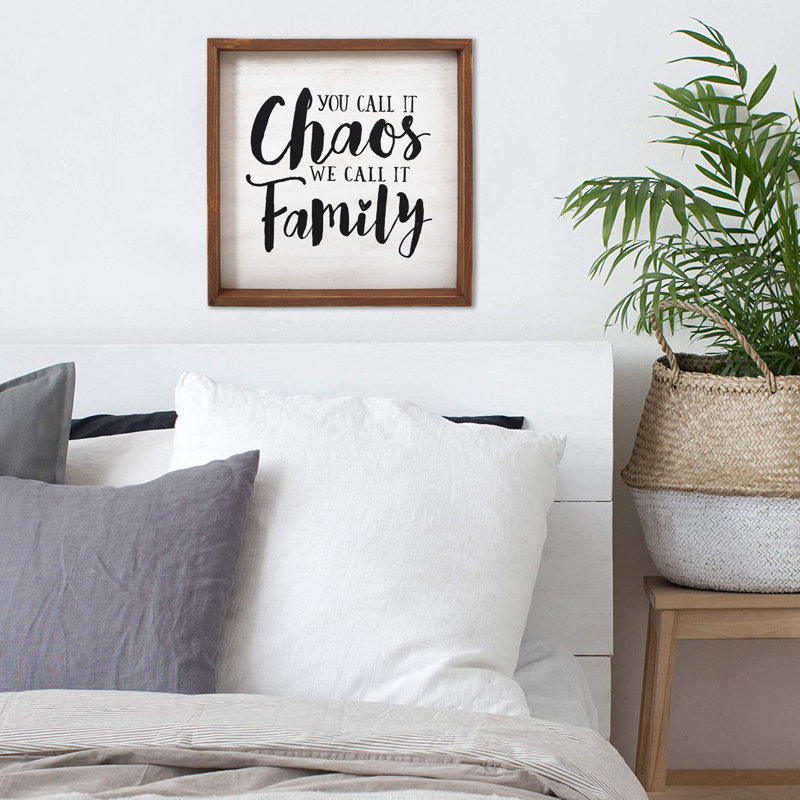 Vous appelez le chaos, il s’agit d’une décoration murale plaque en bois famille