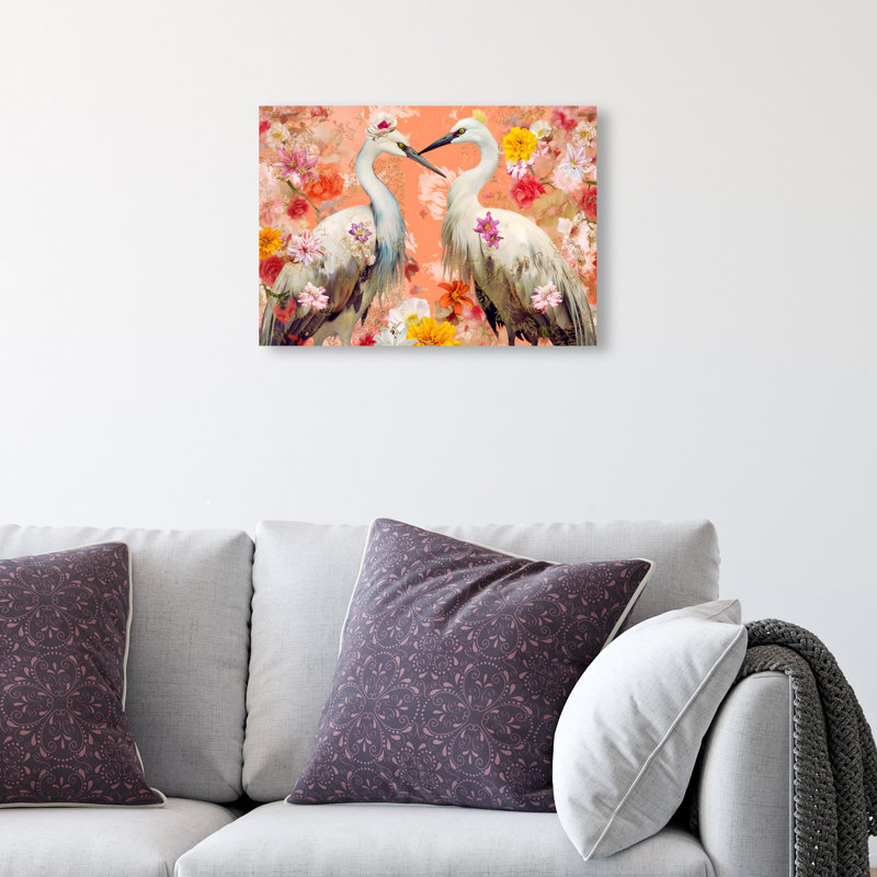 Contemporary Chinoiserie Aviary Canvas Animals Print by Oliver Gal, 10"H x 15"W, Canvas Unframed
