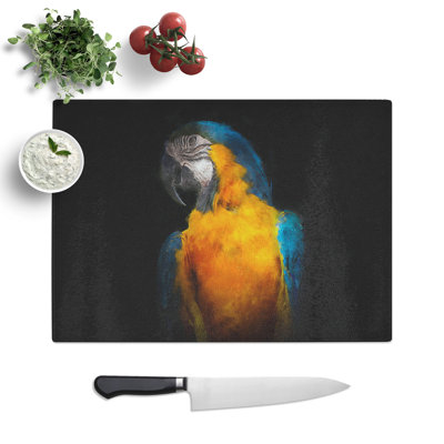 A Macaw Parrot Painting Chopping Board
