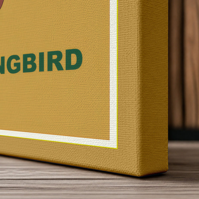 Hummingbird Deco Art Deco - Wrapped Canvas, 24x16 - 61.0 x 40.6 cm, Ochre Border