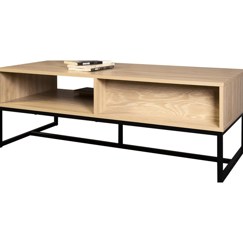Tv Stand In Coastal Modern Style, Natural Wood, Drawer And For Organization Needs Wood With Drawer, Storage , Structure, 21 Inches Wide