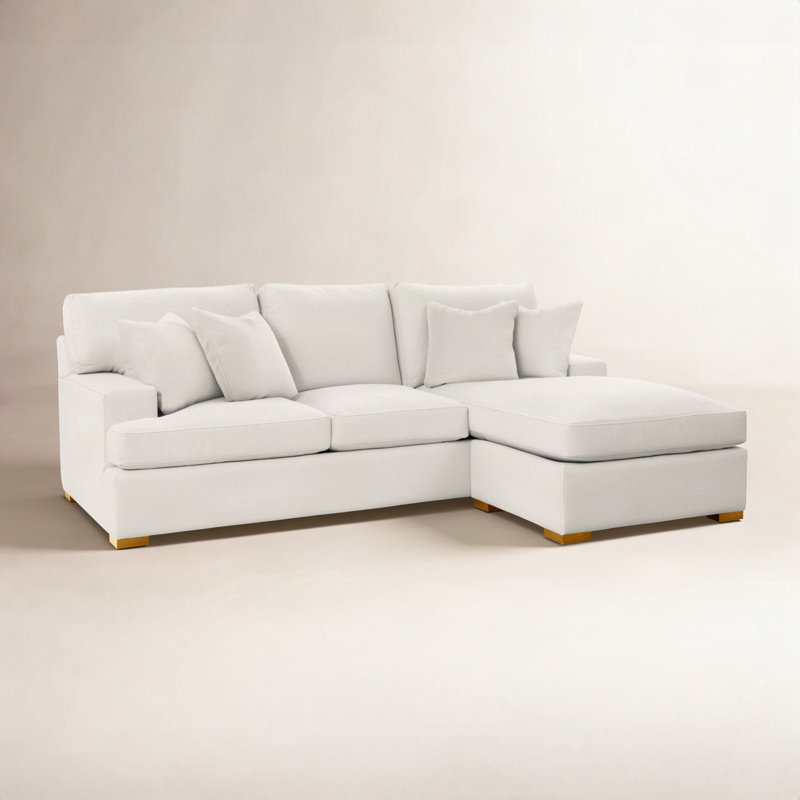 Cambria Upholstered Sectional Reversible, White Performance Fabric; 0851-94, Frost White