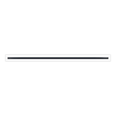 BUILDMART - 48" 1 Slot Linear Slot Diffuser - Single Slot - White Decorative Air Vent - Modern Vent / Size: 2" H x 2" W x 48" L