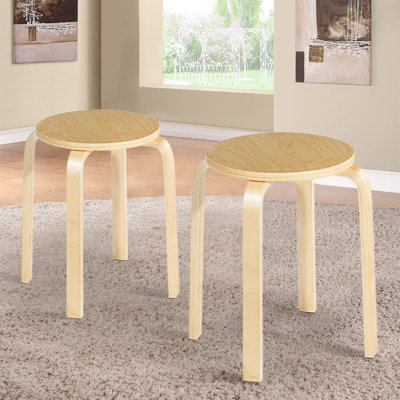 Altonia 18 Inch Stackable Bentwood Dining Chairs with Round Top,Set of 4