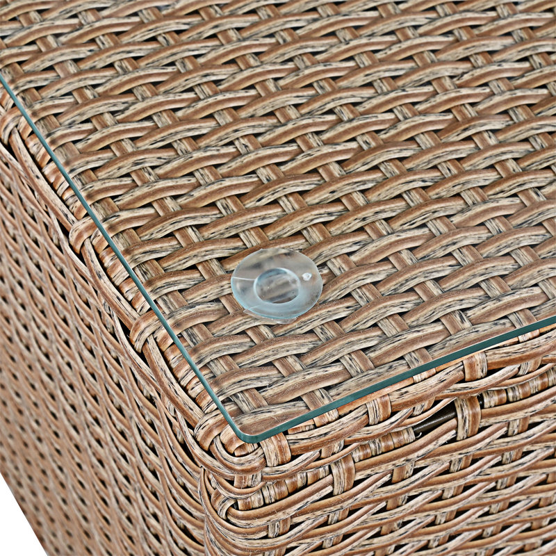 Ensemble de 10 canapés modulaires d'extérieur, Coussin blanc / structure beige