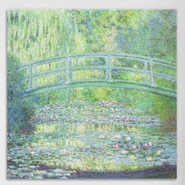 «The Waterlily Pond with the Japanese Bridge», reproduction d'art sur toile tendue, H 12 po x l 12 po x P 1,5 po
