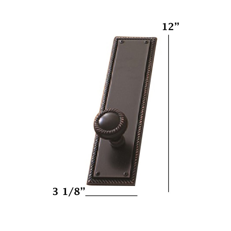 Academy Round Knob with Rectangle Rosette, Venetian Bronze