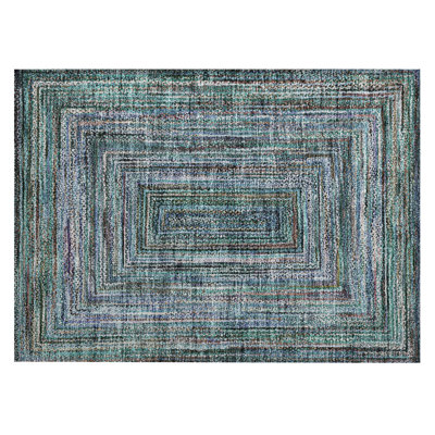 Machine Washable Indoor/Outdoor Xhevrie ACN1725 Teal Rug