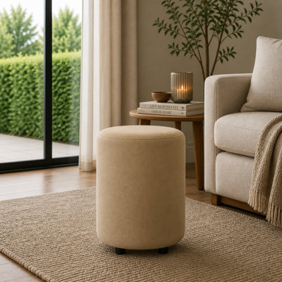 Faux Leather Round Stool Seating 