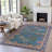 Machine Washable Indoor/Outdoor Xhevrie Teal Rug-111819179