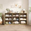 Commode moderne à 9 tiroirs avec façade en rotin et armoire de rangement moderne
