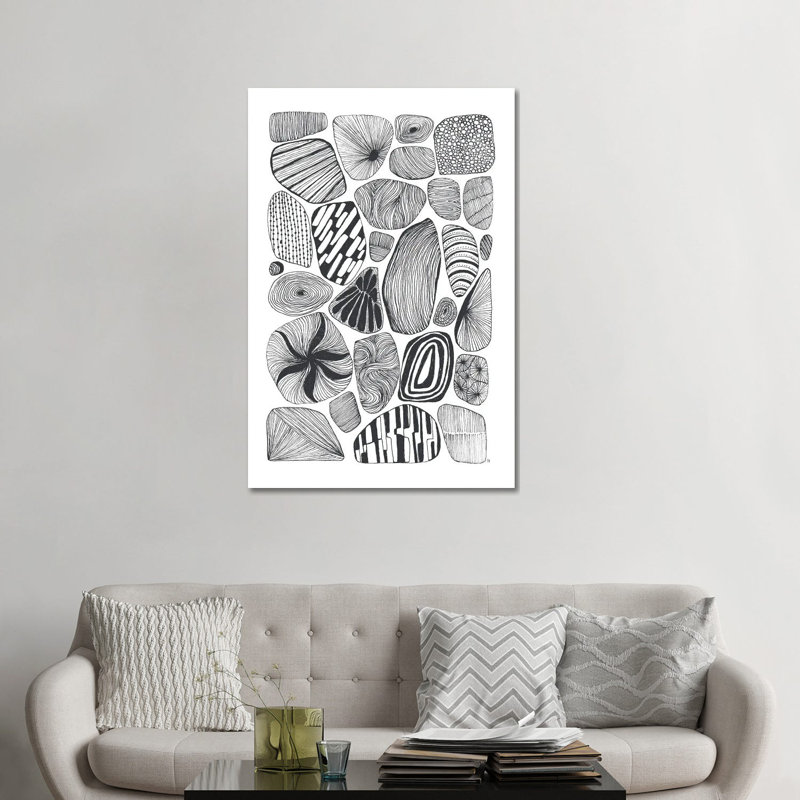 Stone Shapes - Framed Wall Art Print, 48" H x 32" W, Wrapped Canvas, Does Not Apply