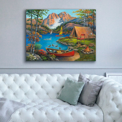 «Epic Graffiti», «pittoresque camping» par John Zaccheo, art mural sur toile, 54 po x 40 po