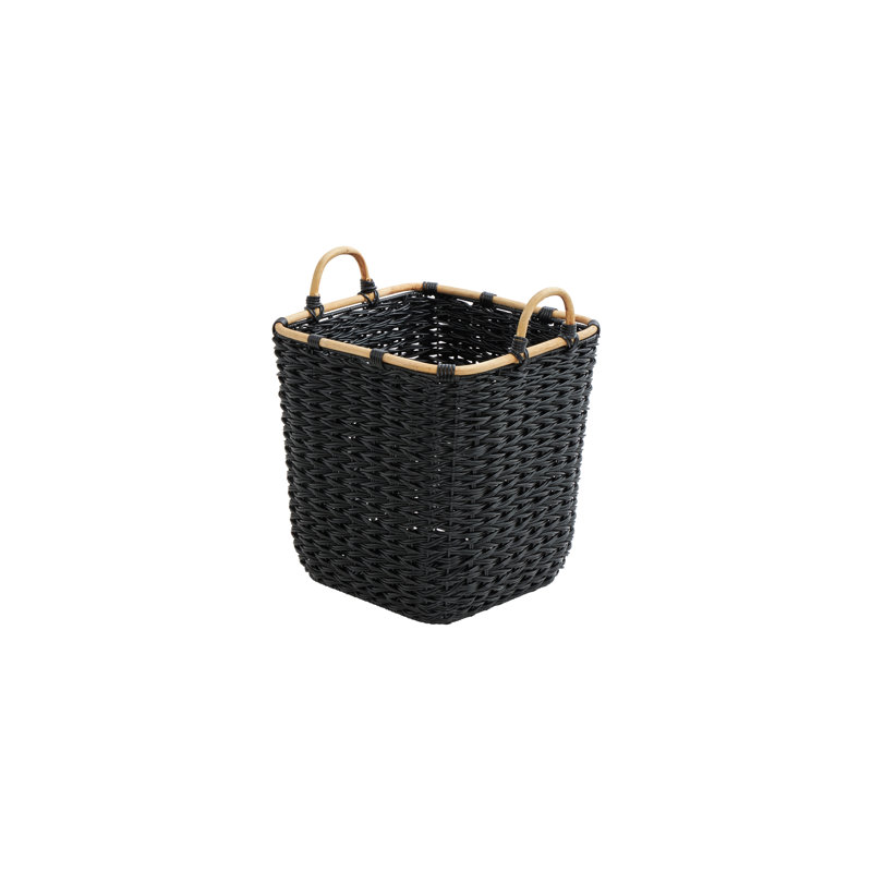 Panier carré en résine - couleur noire, Noir