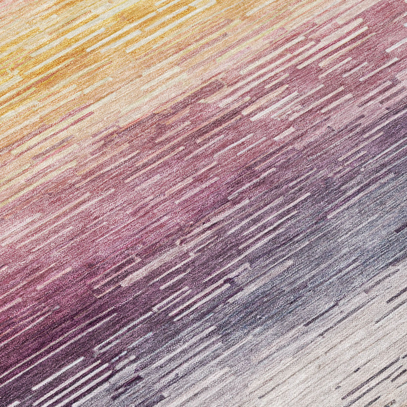 Machine Washable Indoor/Outdoor Chantille ACN2938 Striped Rug, 10' x 14', Blush