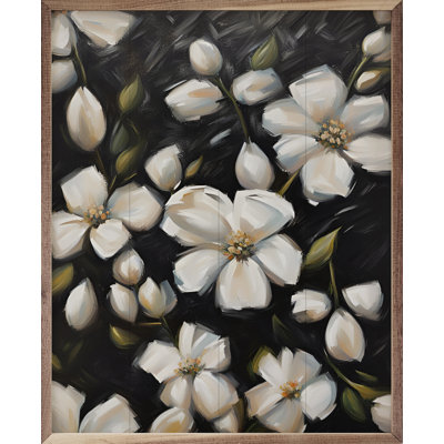 Magnolias sur fond noir