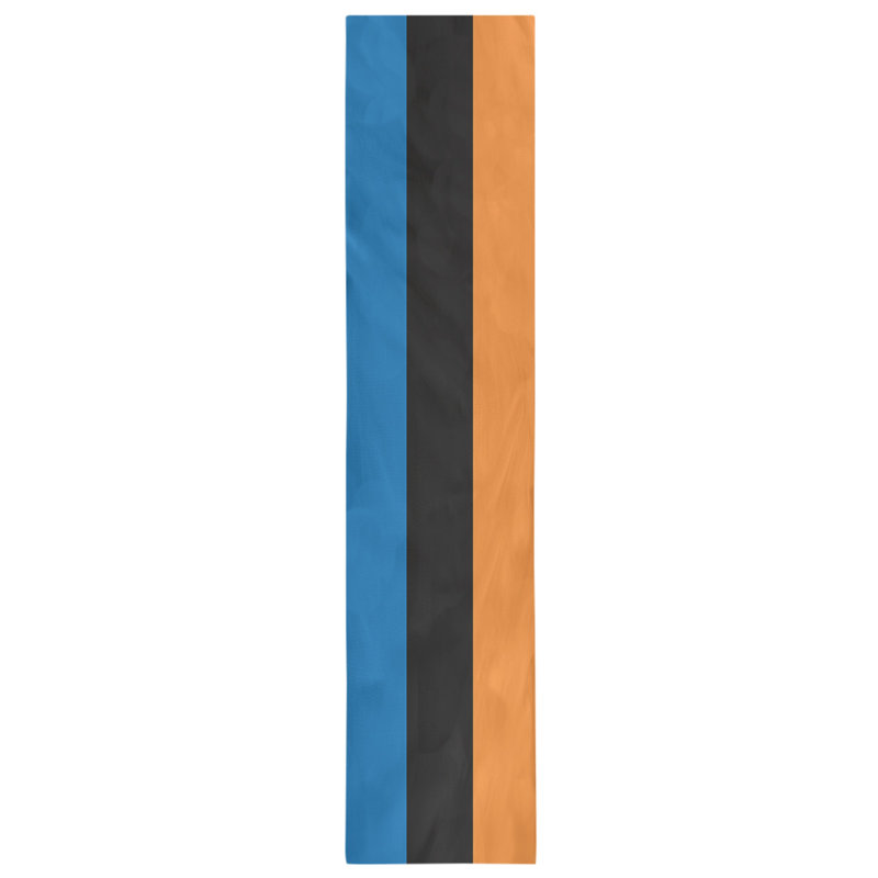 Chemin de table basket New York, L 90 po x l 16 po, Bleu / Noir / Orange, Polyester sergé